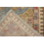Distressed Homage Hand Knotted Wool Geometric Area Rug in Green, Blue, Beige, Red-1501381272