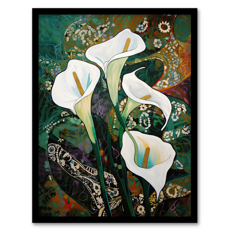 Acen Cala Lily Flowers Abstract Lilies Vibrant - Single Picture Frame Print