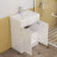 Meuble-lavabo de 24 po avec lavabo, conception sans poignée, lavabo en céramique à bords épais, charnières à fermeture en douceur, assemblage facile, finition blanc brillant
