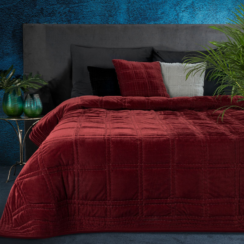 Wildes Plaid Bedspread, W220 x L240cm, Brick