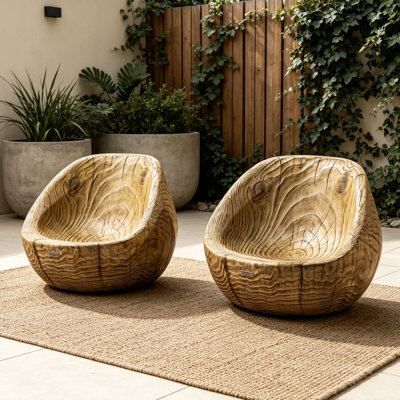 Naira 2Pcs W25.5" Outdoor Terrafab Single Chair - Brown