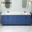  84" Blue Bathroom Vanity: Two Stain-Resistant Solid Surface Sink Tops ,6 Internal Drawers,Easy Installation-520404278