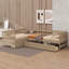 Lit plateforme simple en L avec trois tiroirs de rangement Space Efficient-568655717