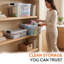 Ensemble de 3 bacs de rangement transparents Latitude Run® avec couvercles en plastique pour la maison-1573624134