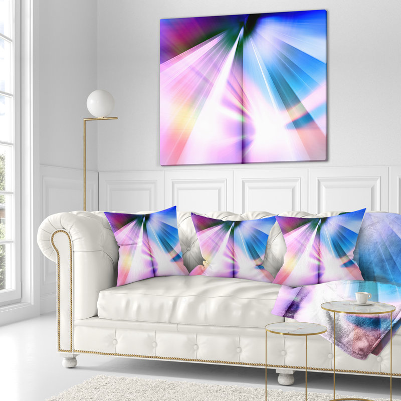Rays of Speed - oreiller imprimé abstrait bleu, 16 po x 1 po, Carré