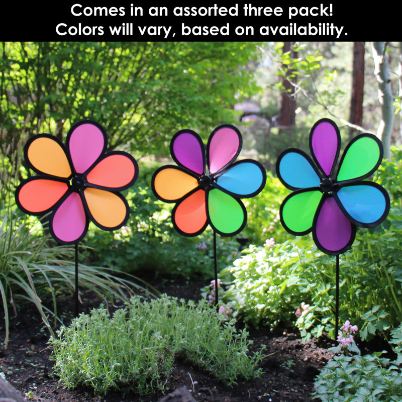 10" Neon Flower Spinner Assortment - 3 Pack
