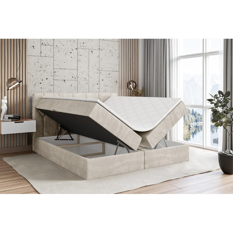 Bed, Beige cream, 160cm W x 200cm L