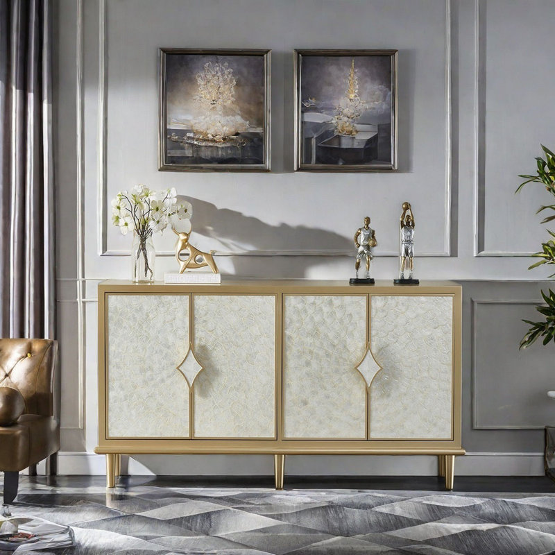 Buffet American Minimalist, Or champagne