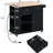 Black Kitchen Island With Power Socket And Foldable Leaf. Spacious Storage, Wine Glass Holder. Easy To Clean Maintain Storage Cart . Drop Leaf, Stand, Convenient-1783694953
