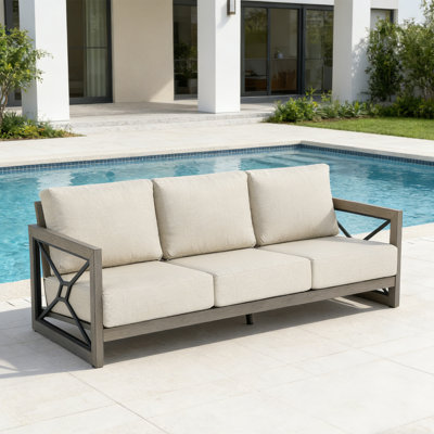Marindo Patio 81" Aluminum Sofa With Sunbrella Cushions