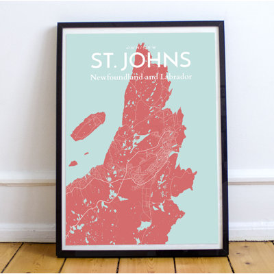 St. Johns City Map 1 Piece Wall Art