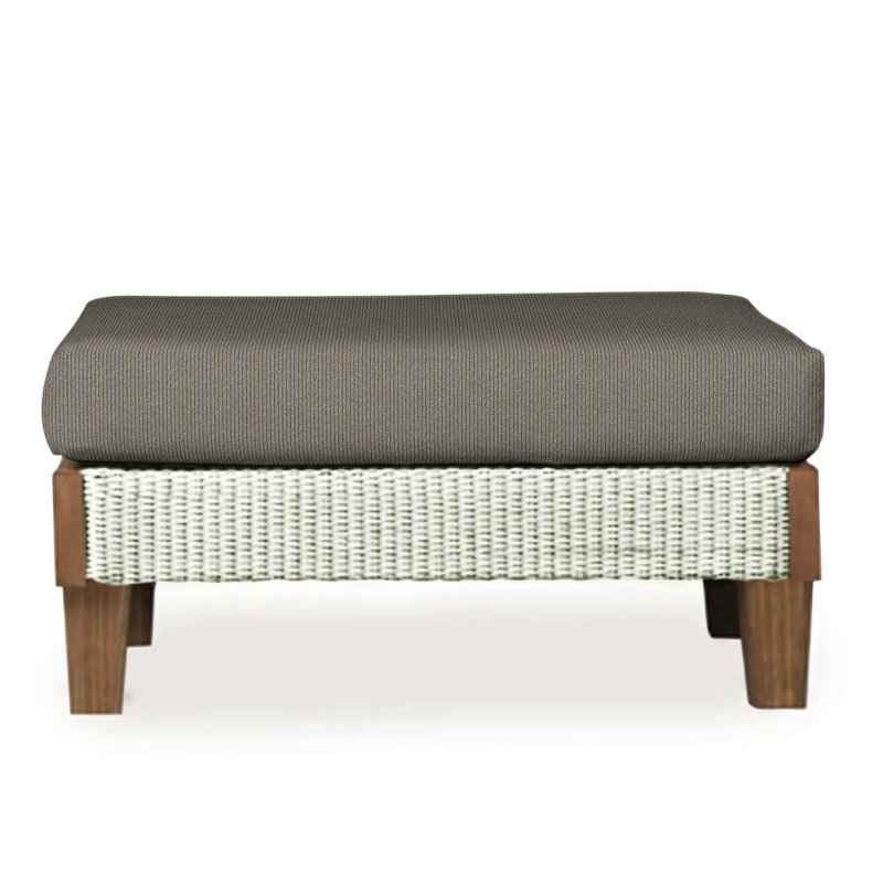 Catalina Outdoor Ottoman, Decorline Navy, Ivory