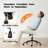 Linen Armless Swivel Task Chair with Tilting Rock and Adjustable Seat Height, Beige-27295841
