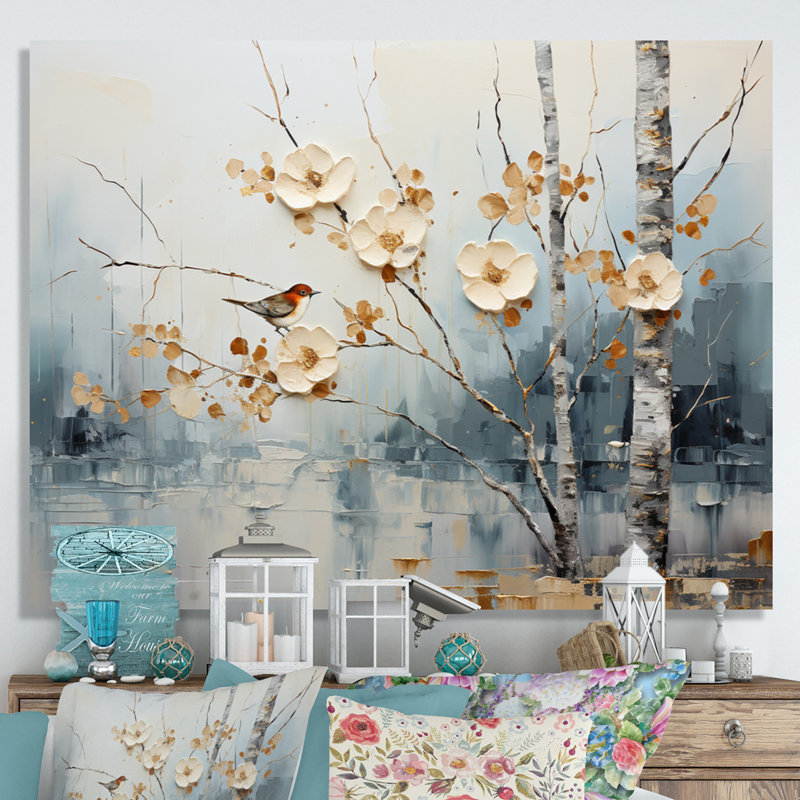 Birch Woods Ethereal Elegance II - Imprimé, H 24 po x l 32 po x P 1 po, Toile tendue