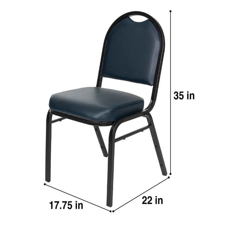 Chaise empilable en vinyle Celia (paquet de 2), Noir, Bleu minuit
