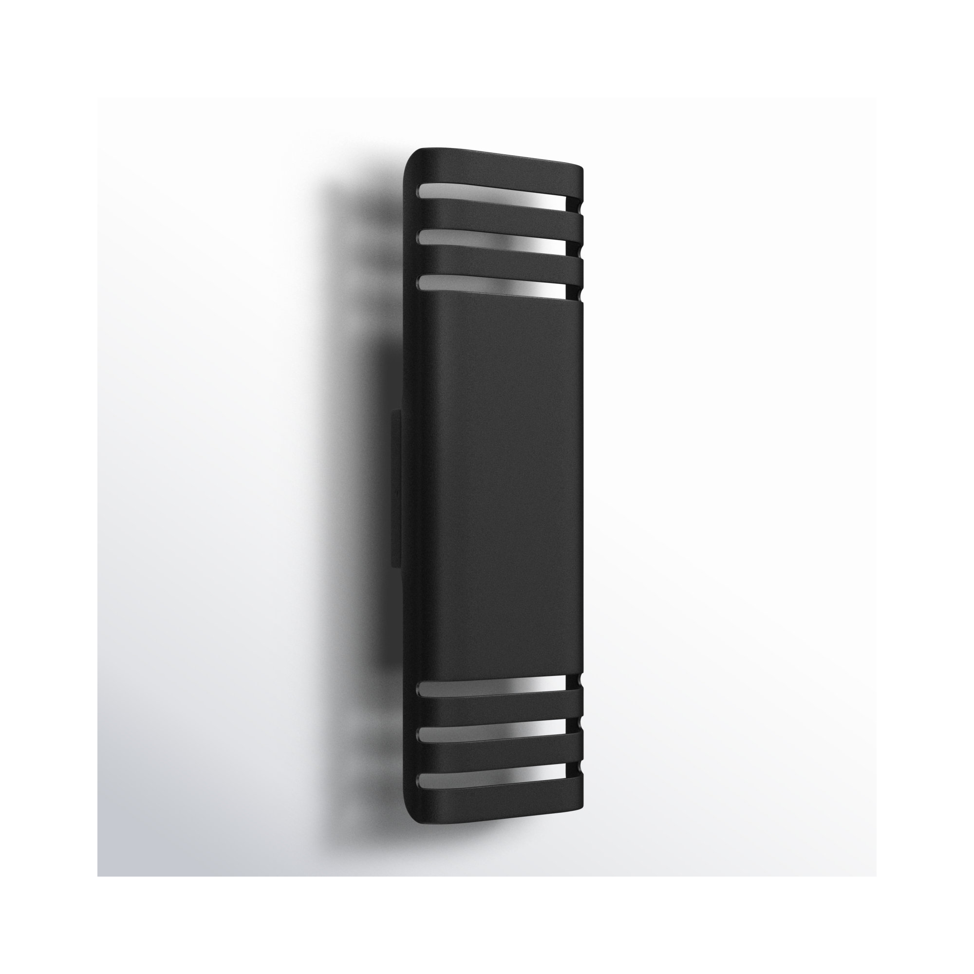 Mirha 2 Light Outdoor Aluminum LED Wall Light, Black, 12, 20" H x 6.25" W x 3.25" D