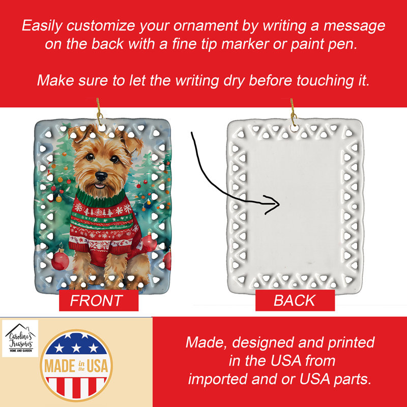 Ornement de Noël en porcelaine Norfolk Terrier, Norfolk Terrier 3537