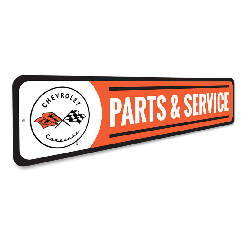 Enseigne en aluminium Corvette, H 4 po x l 18 po x P 0,04 po