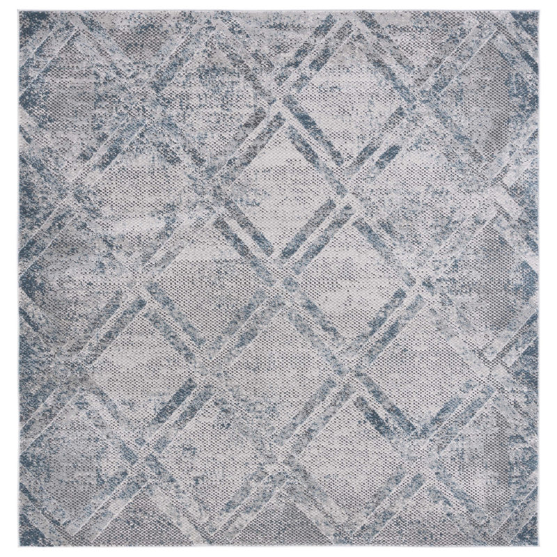 Vogue Performance Abstract Rug, Square 6'7"