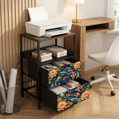 Table de chevet 2 tiroirs avec station de charge, table de chevet avec ports USB et prises USB