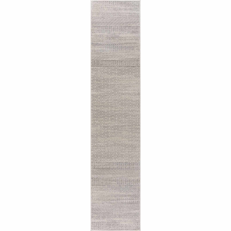 Ballville Bohemian Southwestern Gray/Ivory Area Rug, Rectangle 3'11" x 5'7"