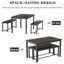 Ensemble de salle à manger 3 pièces avec 2 bancs Constantine-1895615469