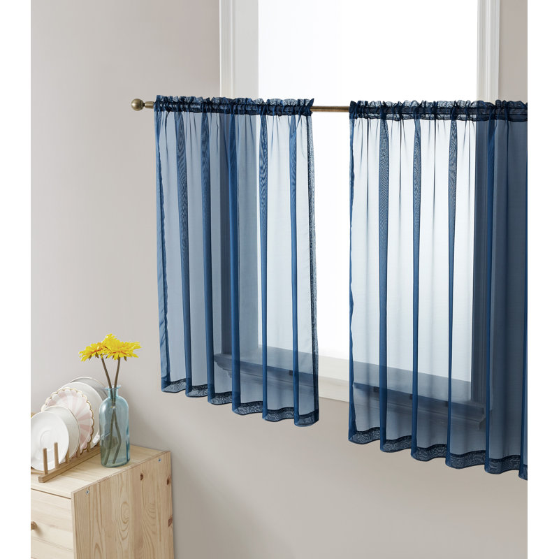 Daxin Window Valance, Navy Blue, 54" W x 45" L
