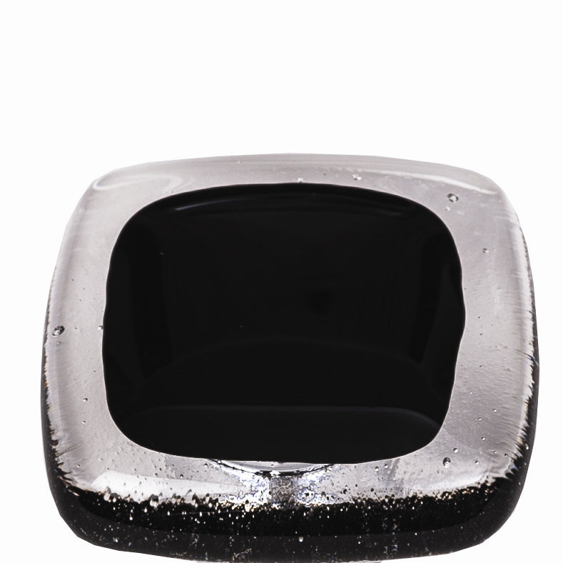 Square Knob, Satin Nickel, Black