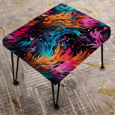 Futuristic Striped Fusion - Abstract Rectangle Ottoman