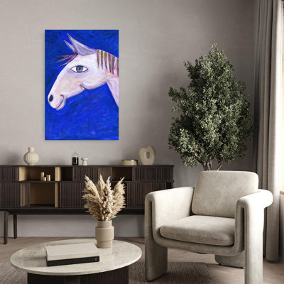 Art mural cheval fantaisiste blanc fantaisiste