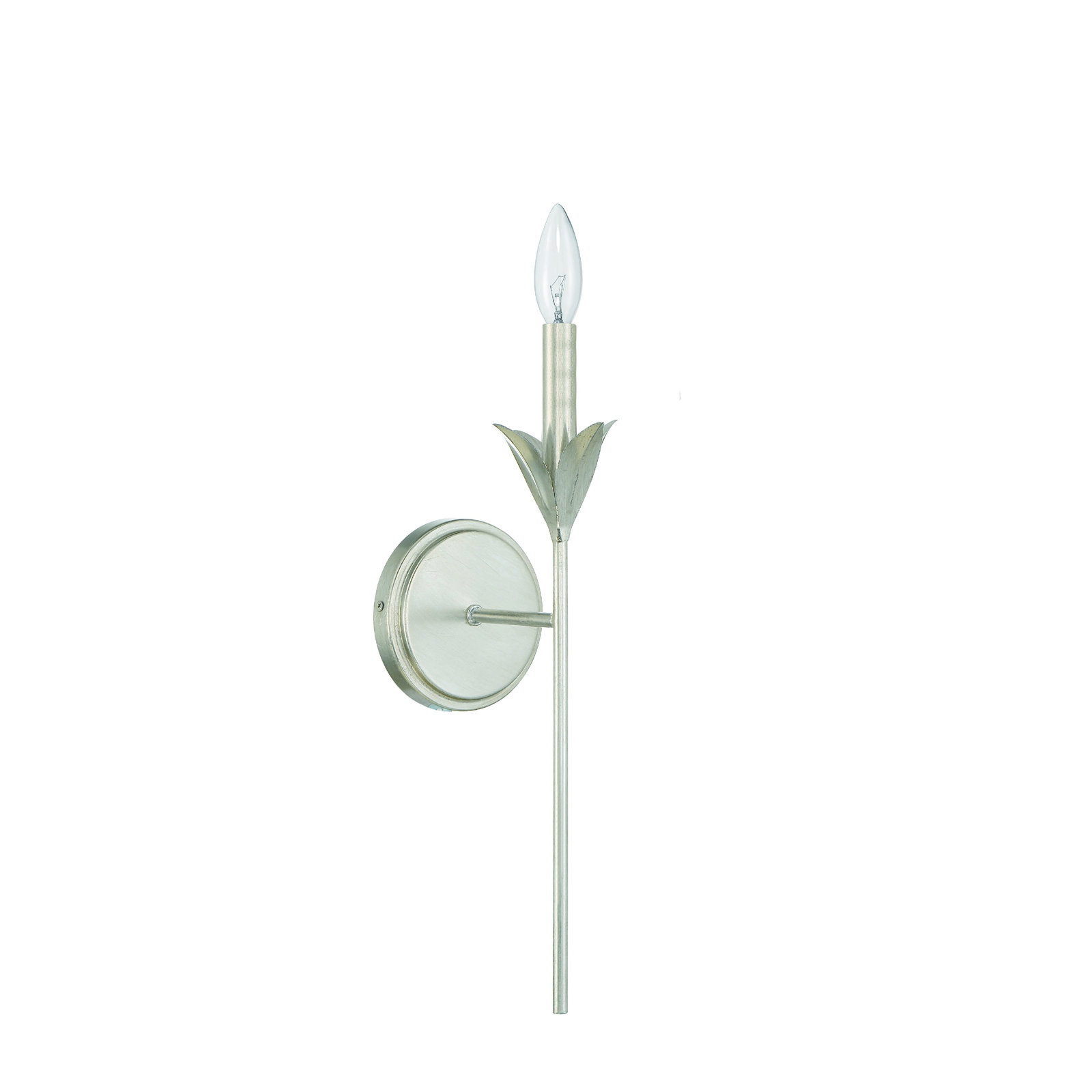 Margo Single Light Dimmable Silk Wallchiere, Antique Silver