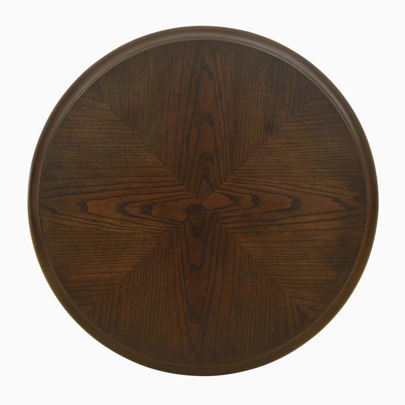 Philippe Round End Table with Shelf Brown