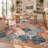 Bohemian Area Rug, Vintage Floral Pattern Soft Fluffy Carpet for Living Room, Bedroom, Dining Room, Washable Durable Boho Home Decor-2075942076