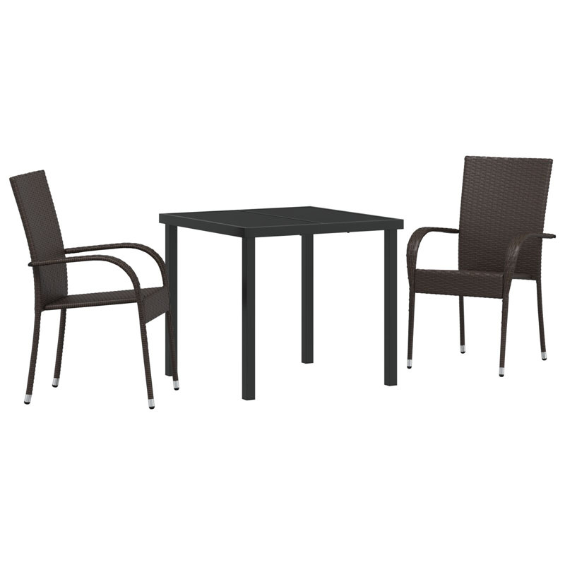 Square 3 - Piece 2 - Person 80Cm L Outdoor Dining Set