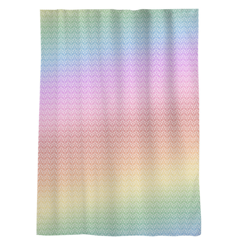 Panneau de rideau simple avec passe-tringle art déco Avicia, Arc-en-ciel