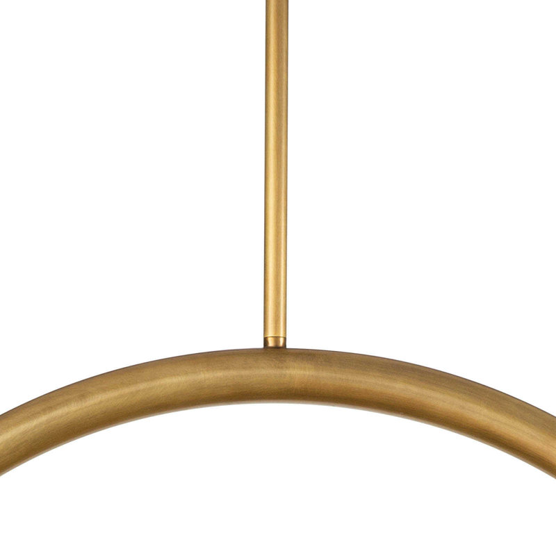 Happy Pendant, 21.25" H x 33.5" W x 5" D, Natural Brass
