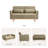 59.8''W 3-Level Adjustable Upholstery Chenille Loveseat-1365776397