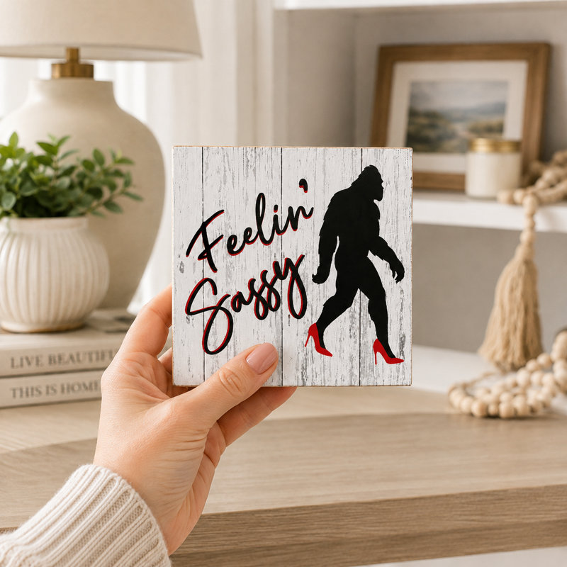 Panneau en bois Bigfoot Feelin' Sassy - Décoration Bigfoot amusante
