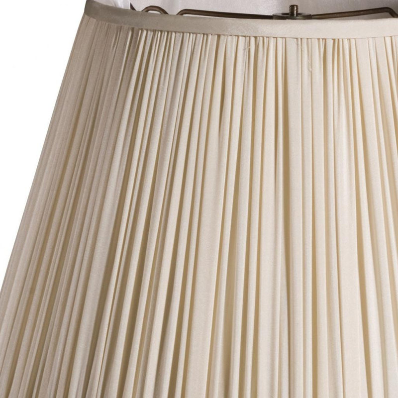 19" Ash Slanted Pleated Tafetta Lampshade, Magnolia, 10" H x 16" W x 16" D