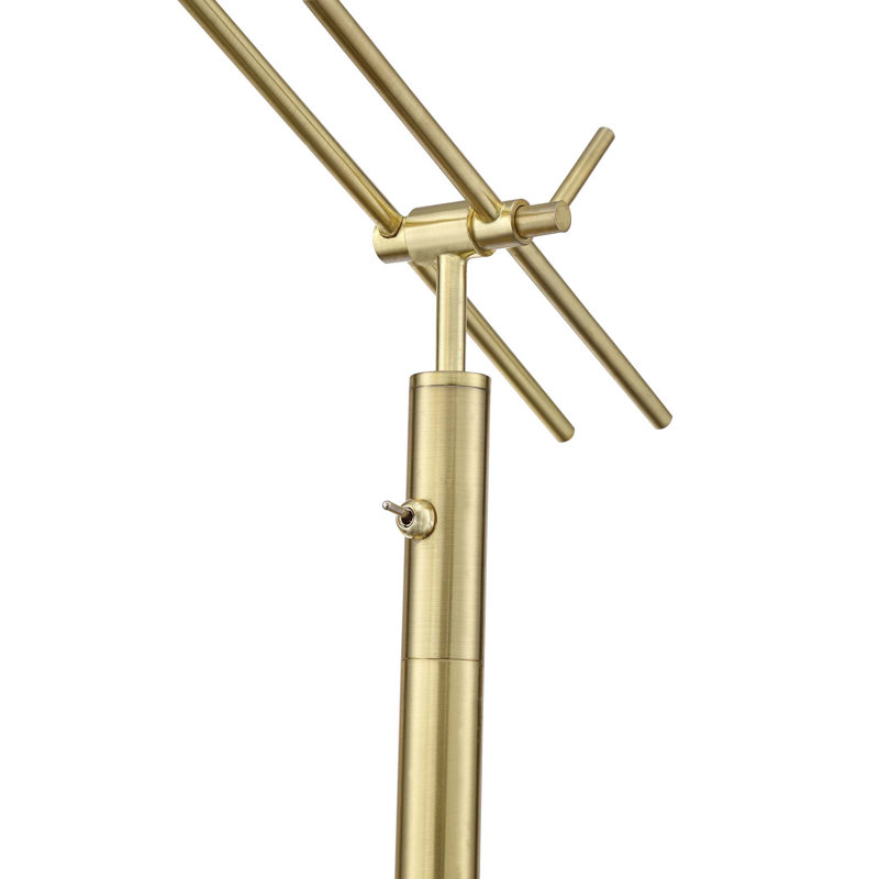 Lampe sur pied avec bras articulé 65 po Virginia, Laiton satiné