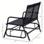 Banc oscillant noir en rotin PE noir, l 47,2 po, avec une capacité de 485 lb