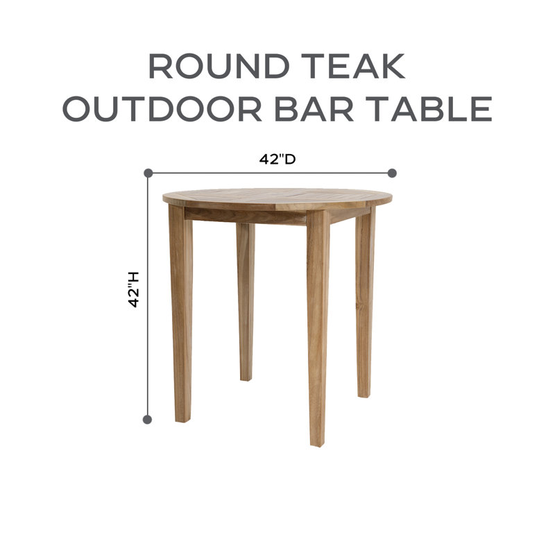 Huntington Outdoor 3 - Piece Bar Height Table with Cushions, Natural