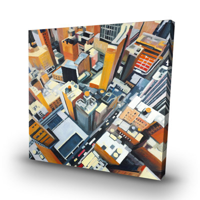 High top view of buildings in new york - 32"x32" art on canvas