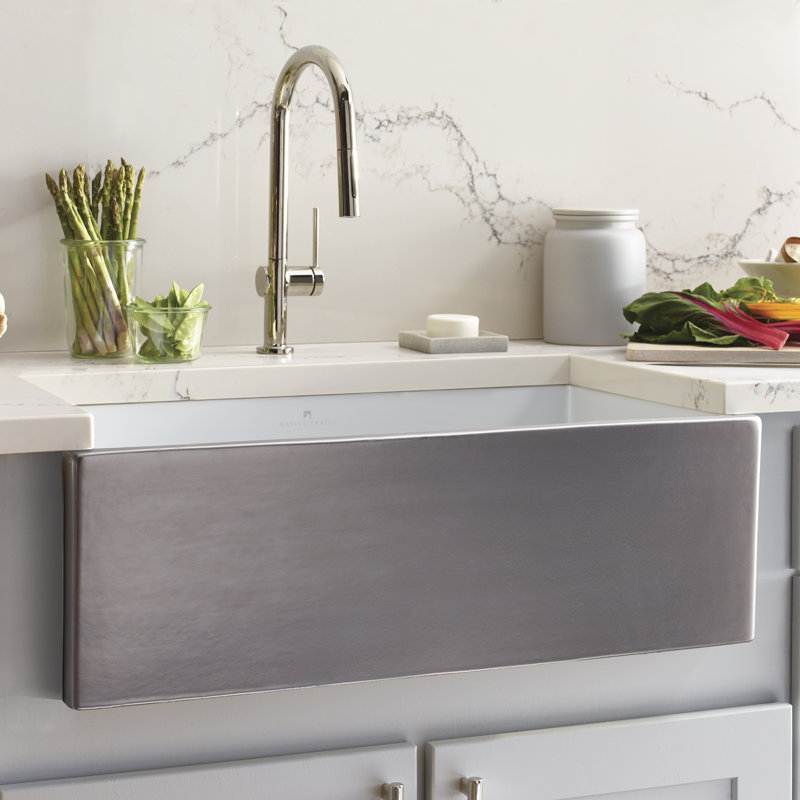 Dreamer 30" L X 17.75" W Fireclay Farmhouse/Apron Kitchen Sink, Platinum