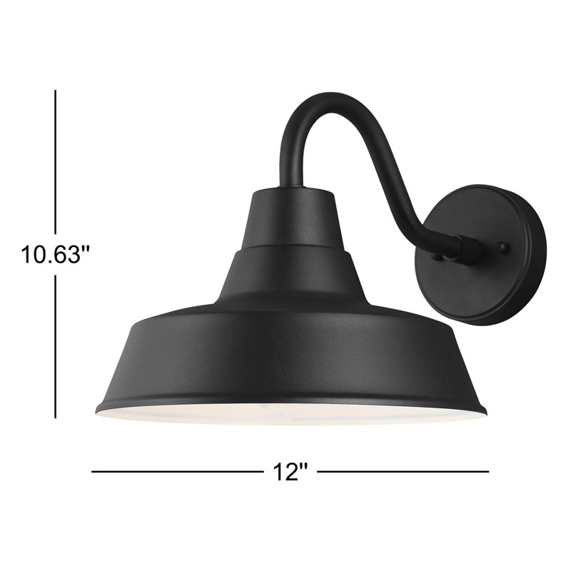 Barn 1 - Light Outdoor Barn Light, 10.63" H x 12" W x 12" D, Black, No