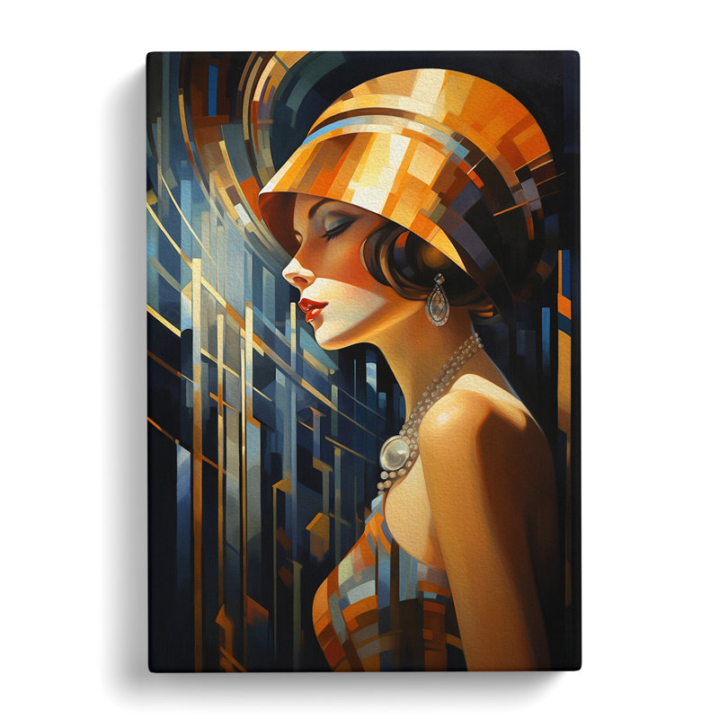 Art Deco Woman Art Deco Art No.2 - Wrapped Canvas, 76cm H x 50cm W x 3cm D