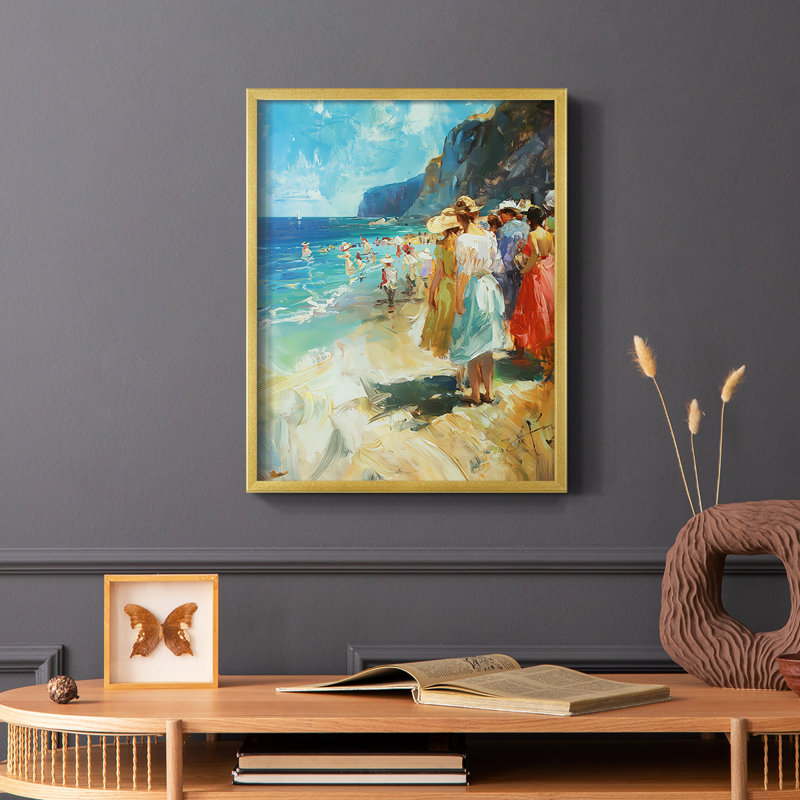 NAUTICAL Series DLxxIV - reproduction encadrée de qualité supérieure - prête à être accrochée - aucun clou requis, Doré