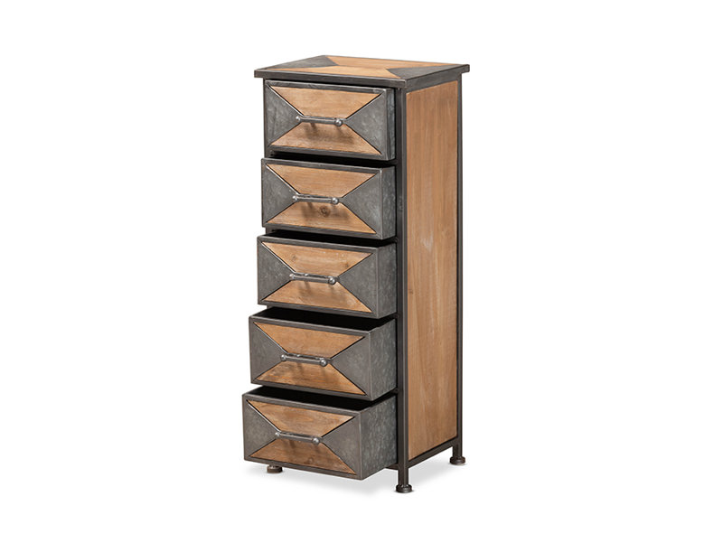 Armoire de rangement à cinq tiroirs Baxton Studio Laurel