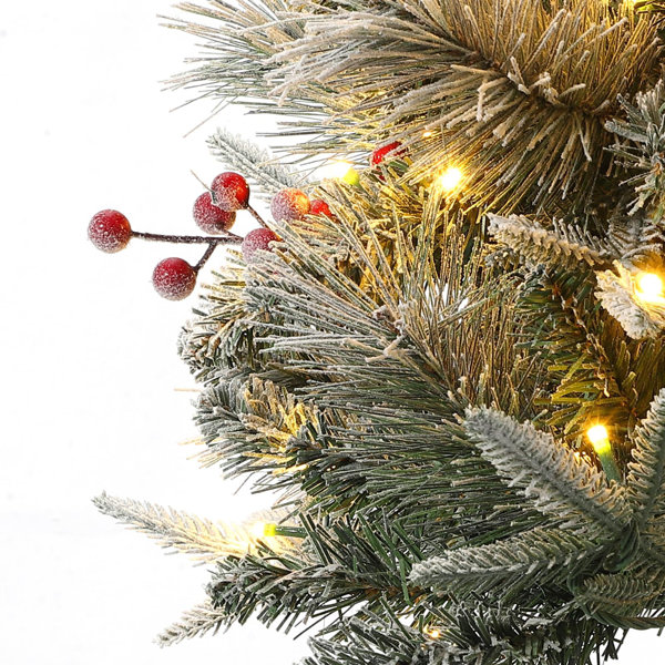 The Holiday Aisle® Christmas Tree, 4.5-Foot Pre-Lit Artificial ...