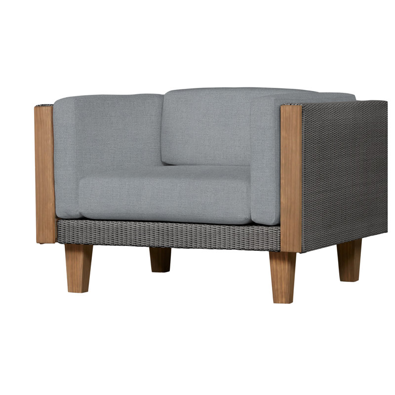 Catalina Outdoor Teak Lounge Chair, Demo Mist, Ivory